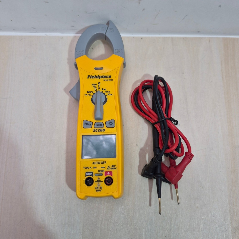 Fieldpiece SC260 True RMS Compact Clamp Meter with NCV and Backlight Yellow